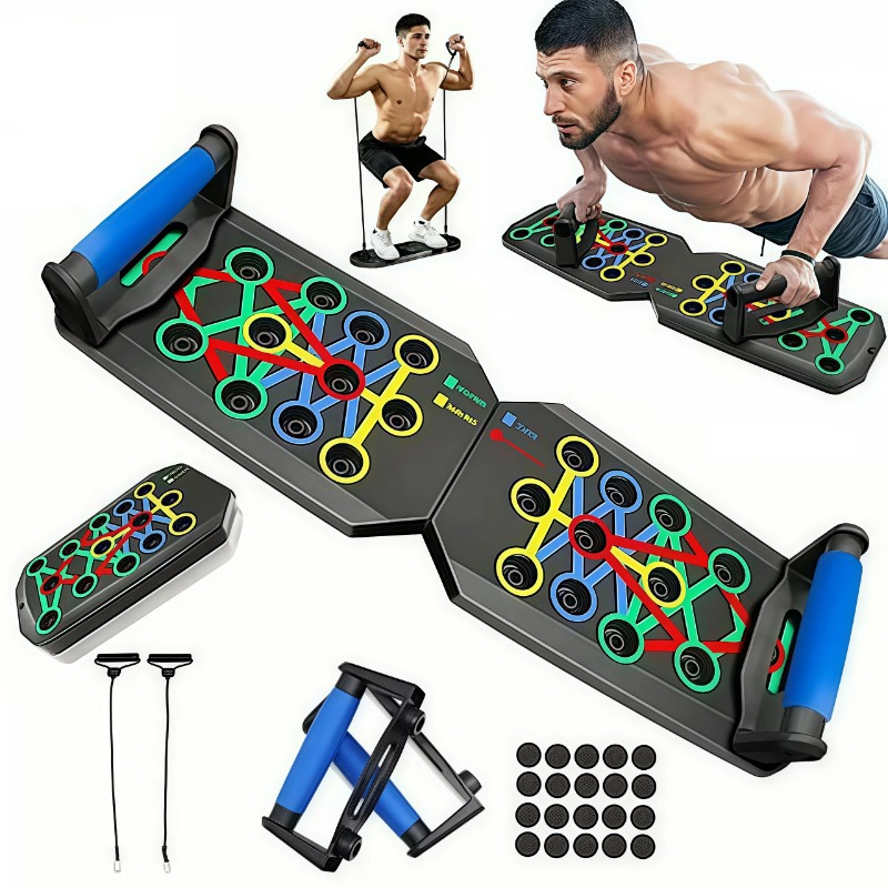 Push Up Board - Składana deska do pompek z taśmami